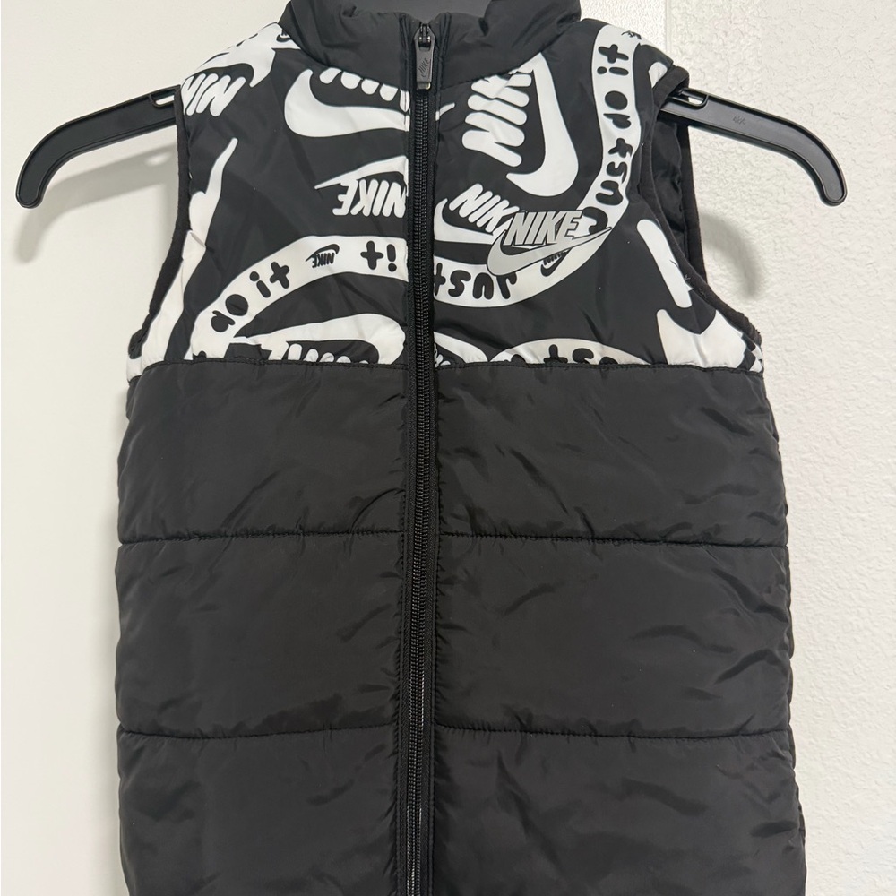Nike Black & White Logo Puffer Vest